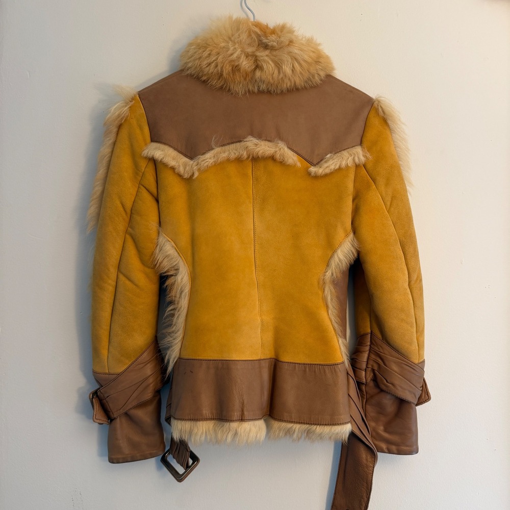 Voyage Invest in the Original Fox Fur Sheepskin Jacket Womens Medium Custom Rare - Picture 7 of 11